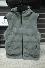 All Over Logo Imported Men's Gilet in Grey