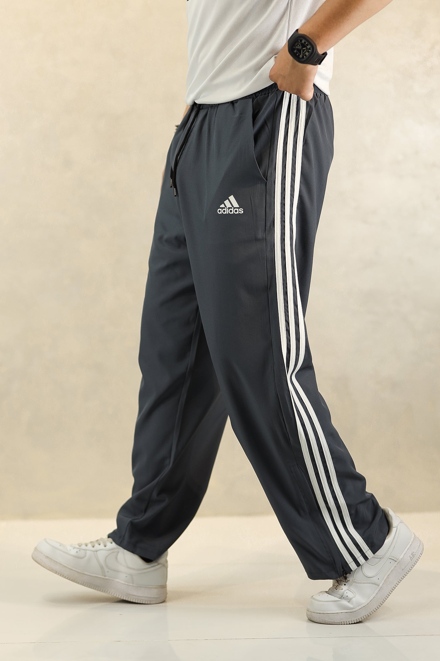 Adds Loose Bottom Zip Style Imported Sportswear Trouser