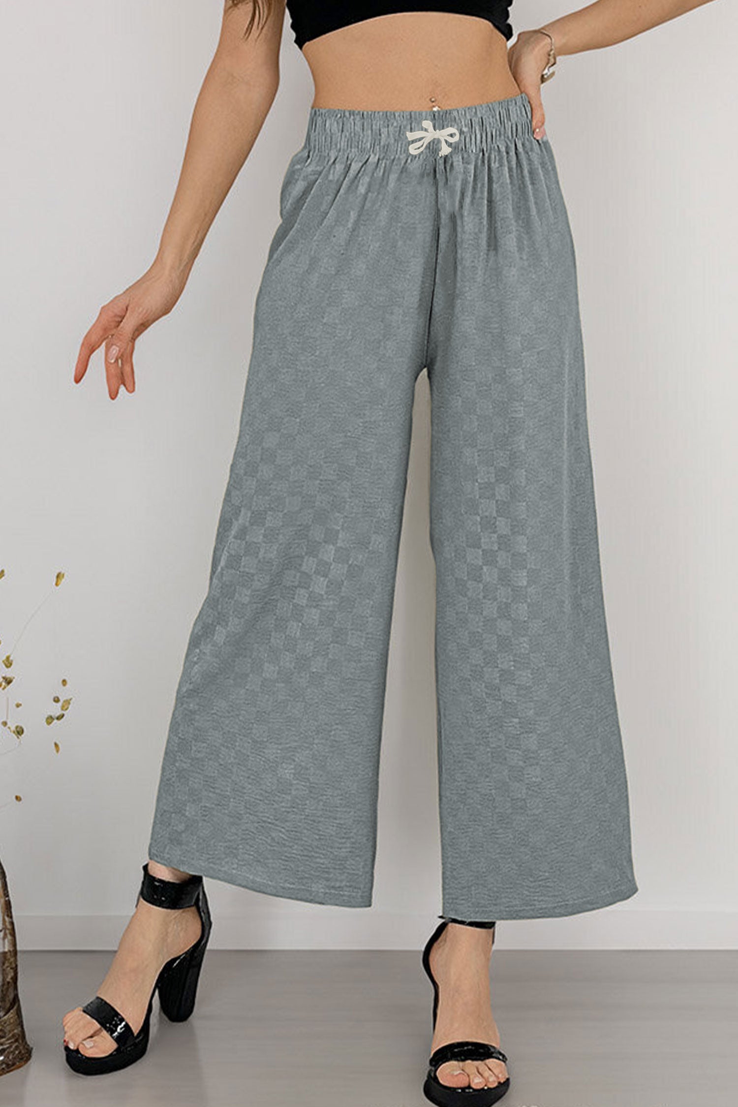 Just Vibe LV Texture Pattern Flapper Trouser - Women