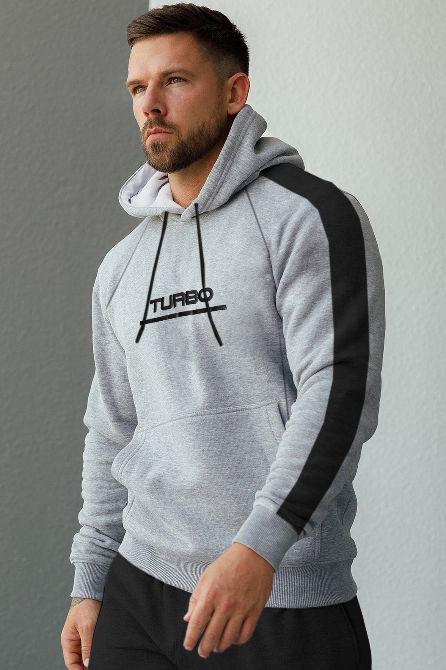 Turbo Panel Stripe Warm Fleece Hoodie