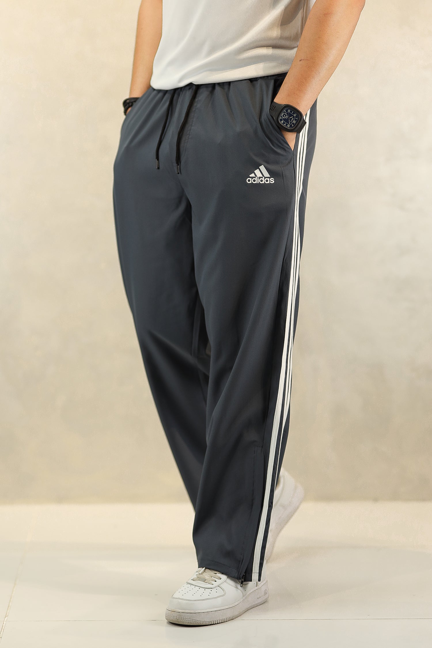 Adds Loose Bottom Zip Style Imported Sportswear Trouser
