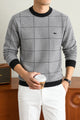 Lcste Windowpane Pattern Imported Men's Sweater