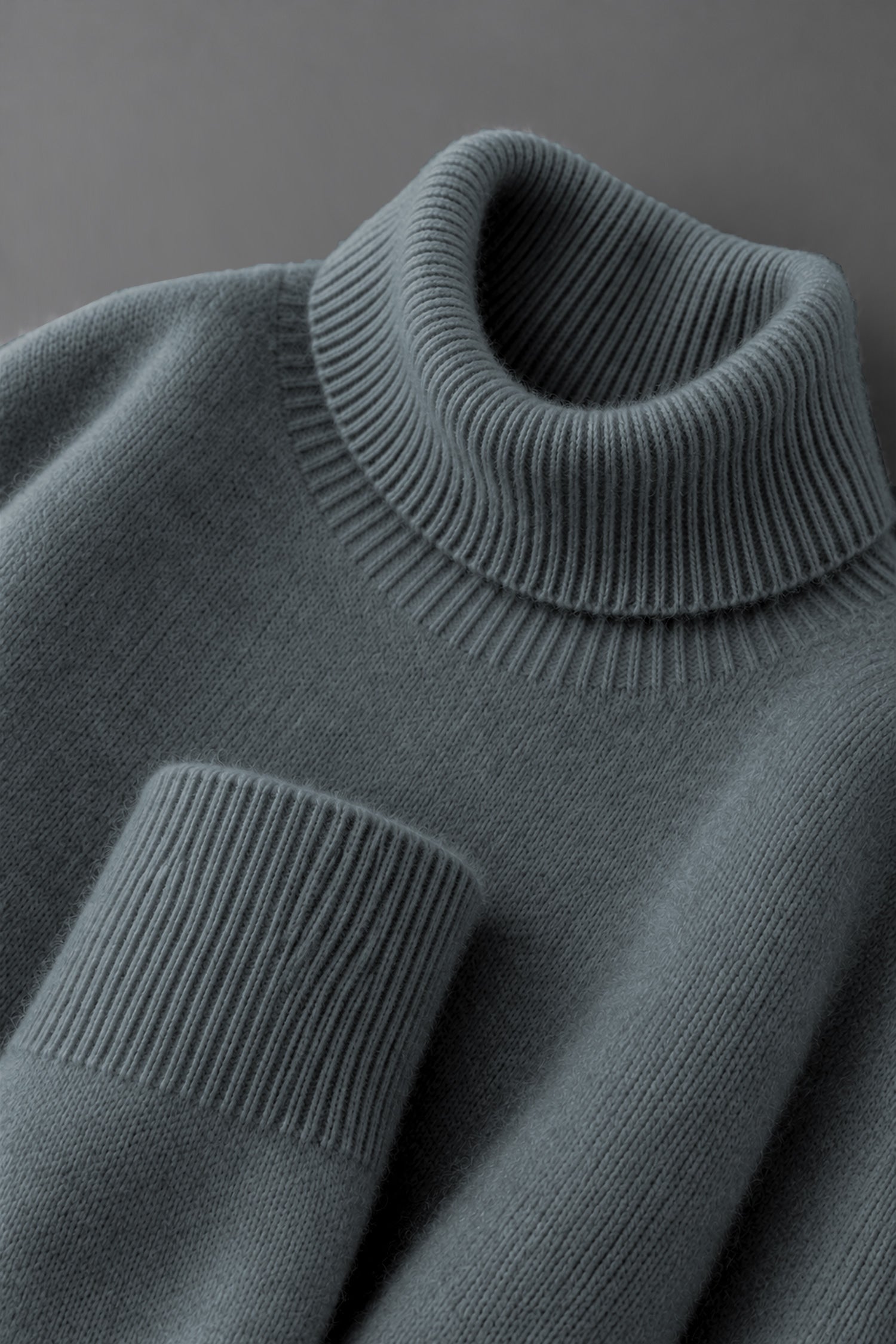 Turbo Extreme Rabbit Wool Turtleneck Pullover Imported High Neck In Grey