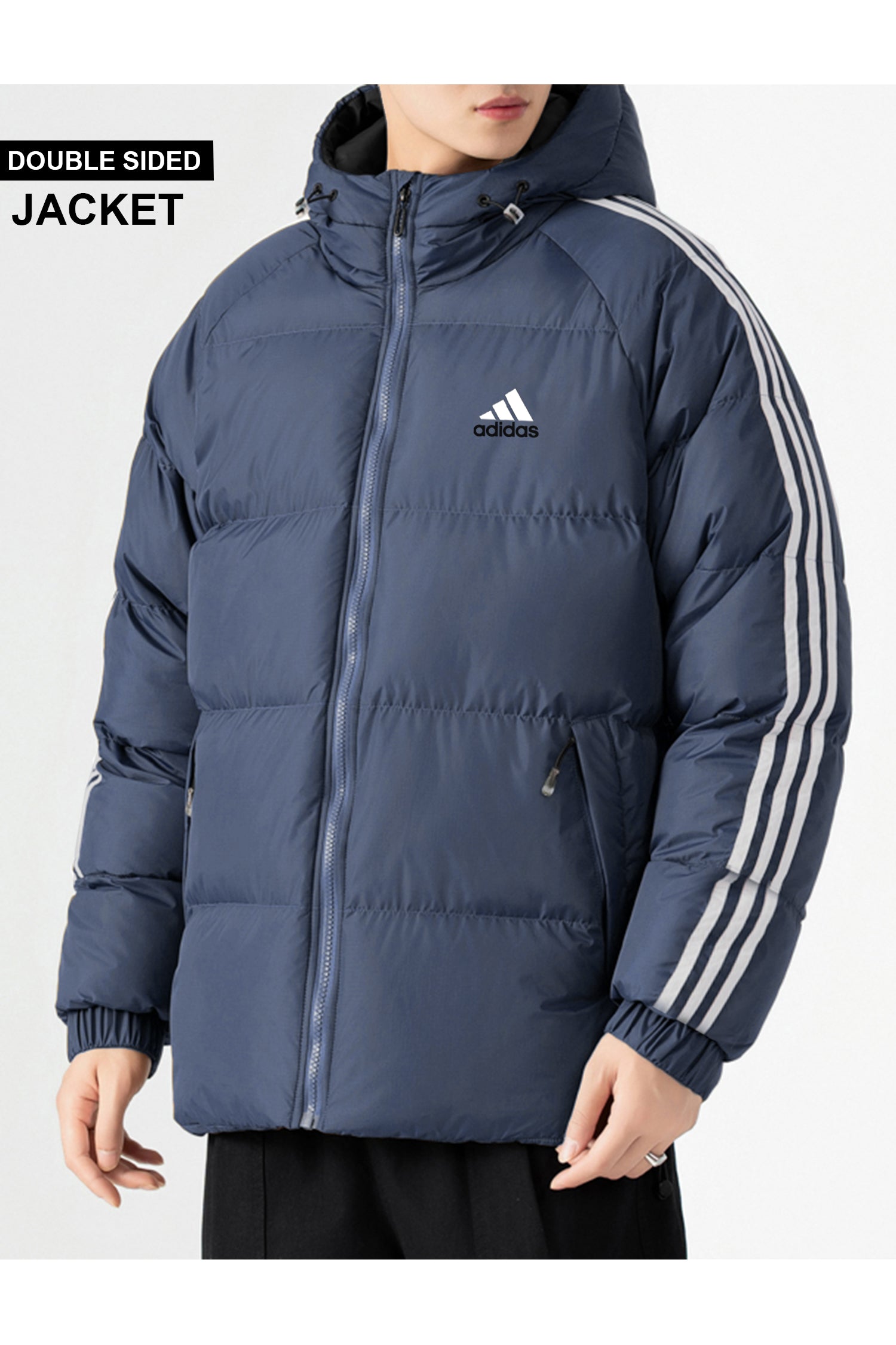 Adds Strip Arm Double Sided Imported Puffer Jacket