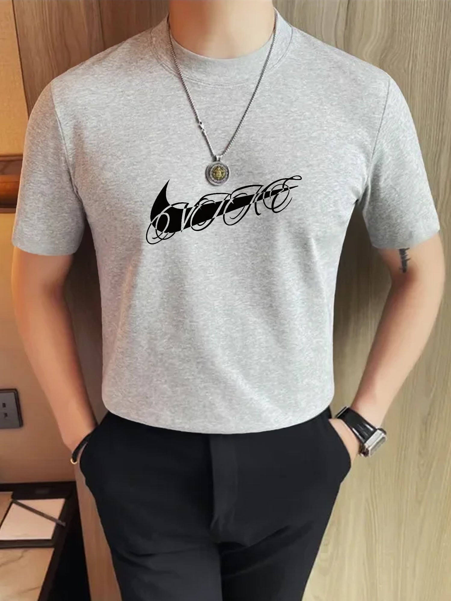 Nke Casual Breathable Slik Round Neck High StreetT-Shirt