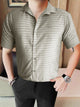 Turbo Snitch Striped Casual Shirt In Grey