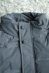 Stay Warm Textile Design Quilted Padded Imported Puffer Jacket In Grey