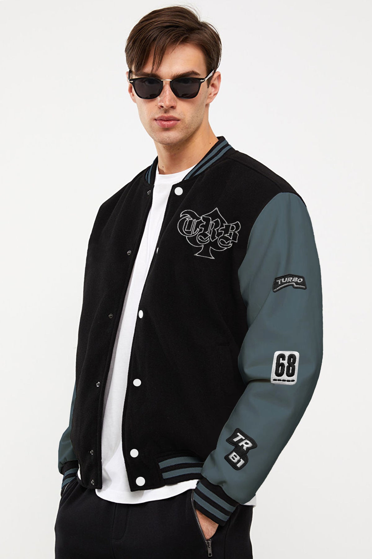 Turbo Contrast Tone Men's Varsity Jacket