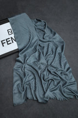 Fndi Self Pattern Luxury Silk Men Mufflers In Grey