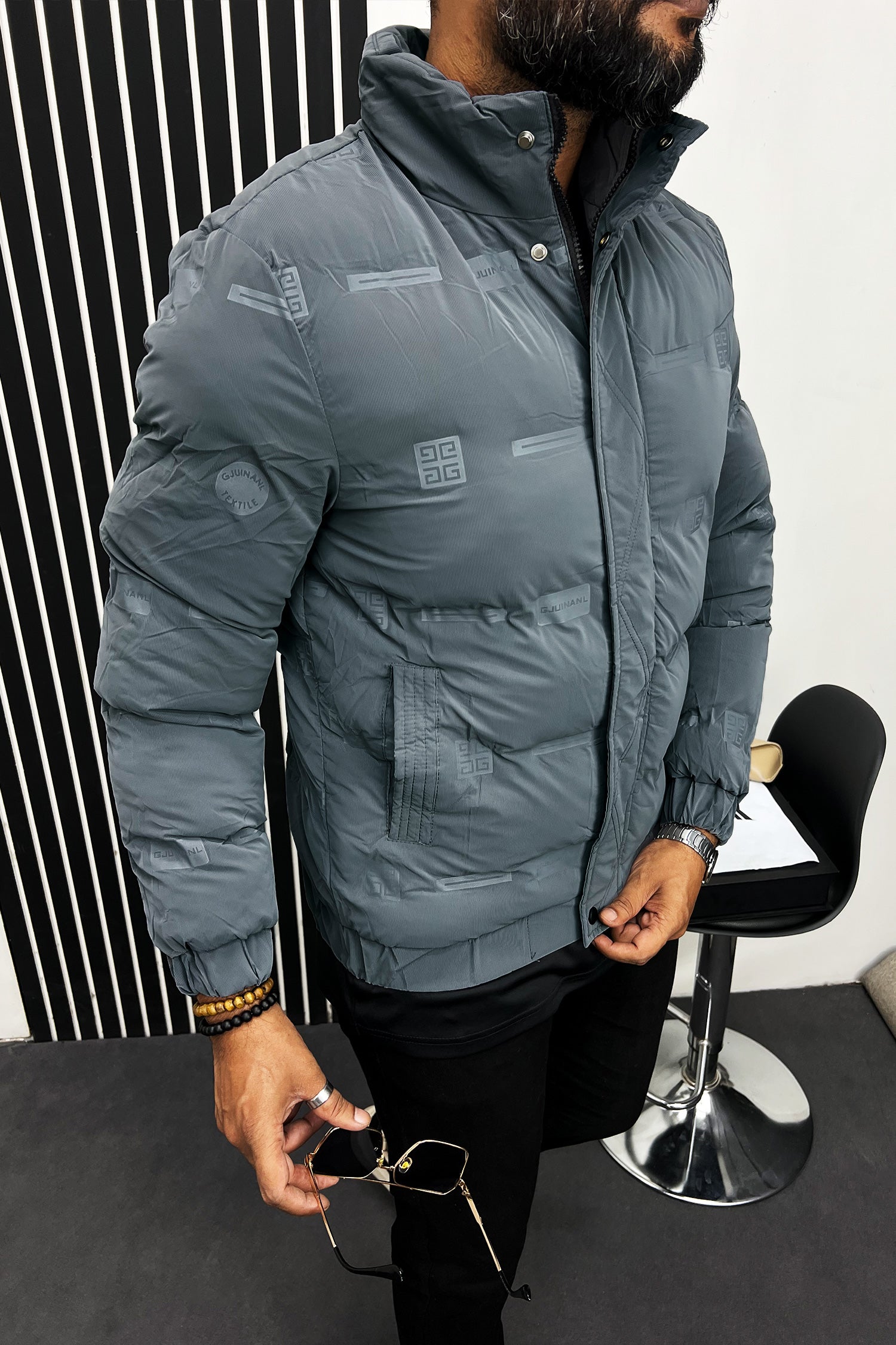 Stay Warm Textile Design Quilted Padded Imported Puffer Jacket