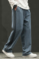 Turbo High Street Side Stripe Loose Bottom Trouser In Grey