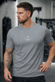 Turbo Street-Style Round Neck Dry-fit Shirt In Silver Grey