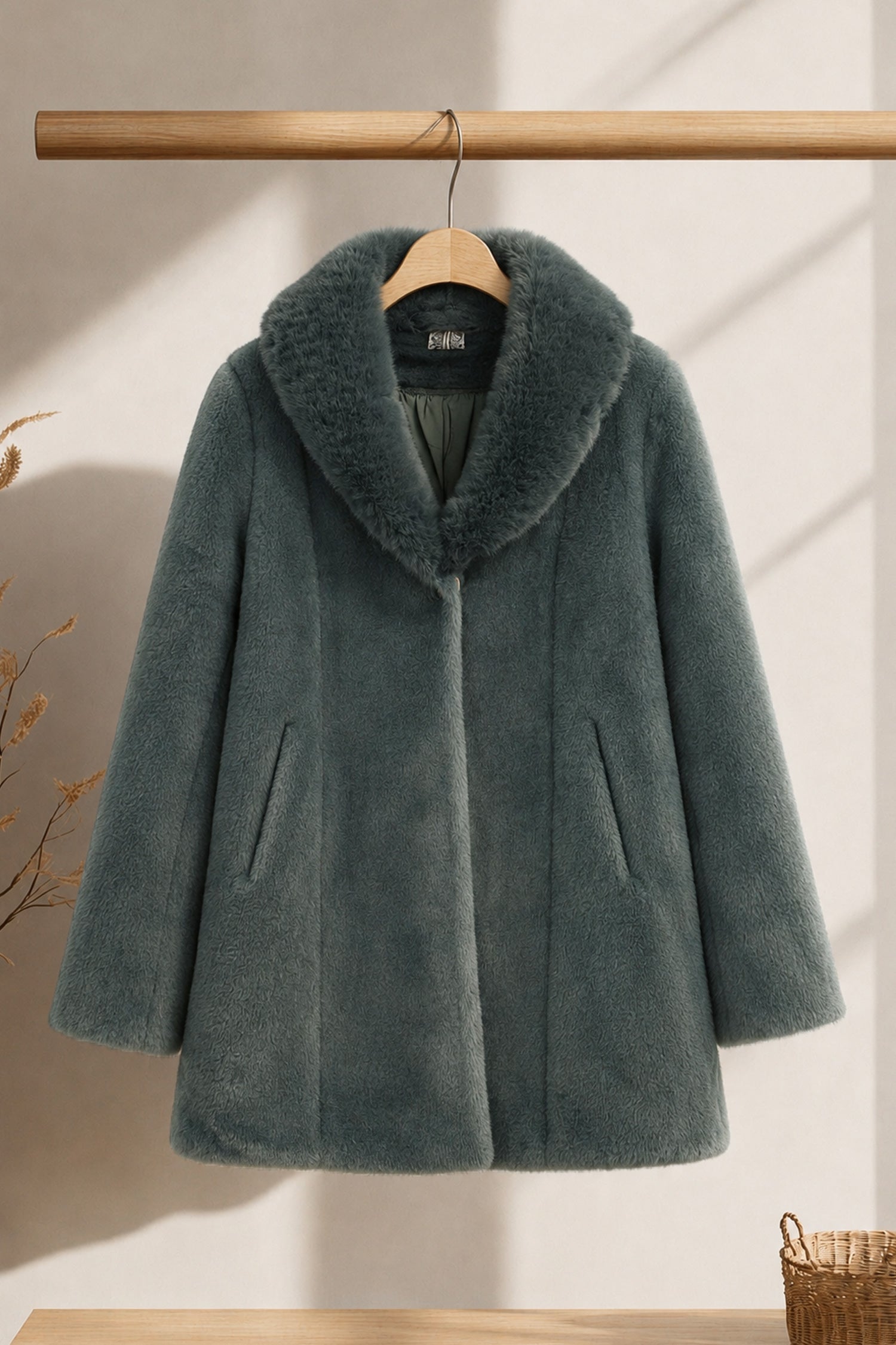 Women's Wool Blended Imp Wool Long Coat In Grey