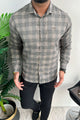 Turbo Tattersall Checkered Long Sleeve Cotton Casual Shirt