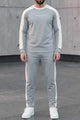 Turbo Color-Blocked Panel Men's Co-Ord Set In Grey