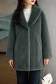 Women's Wool Blended Imp Wool Long Coat In Grey