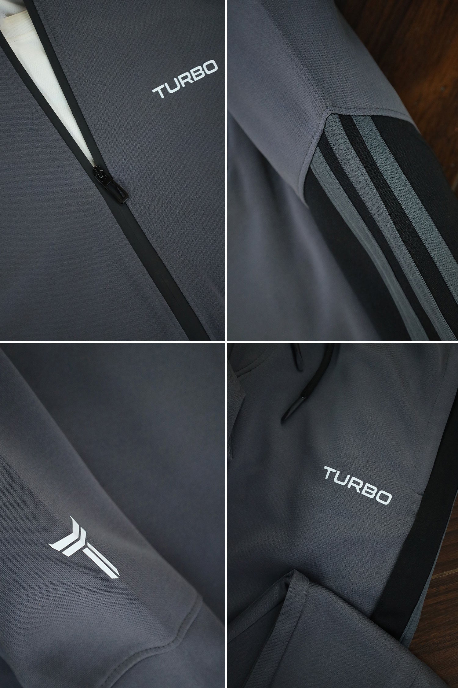 Turbo 3 Stripe Slim-Fit Full Zipper Style Tracksuit