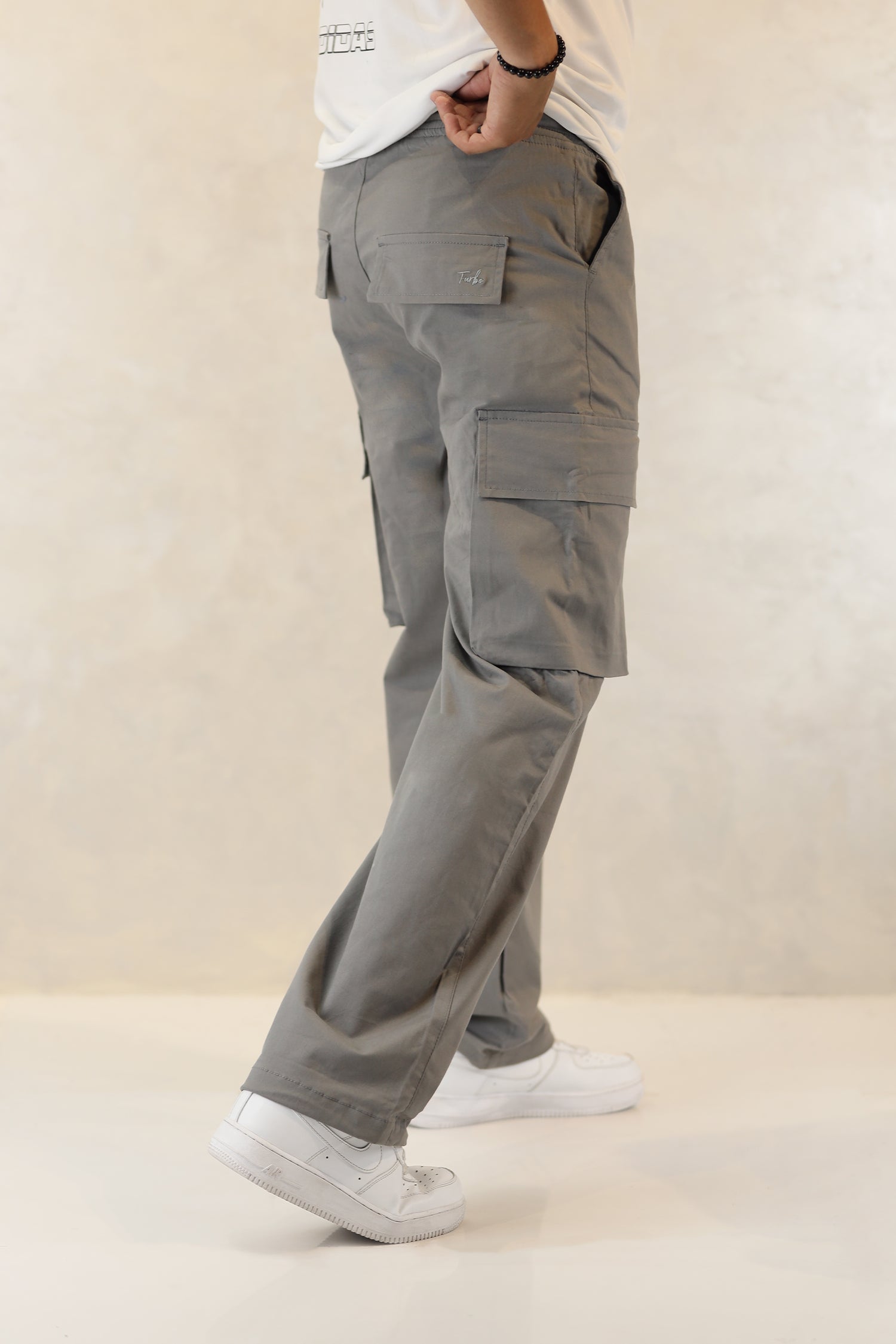 Turbo Relaxed Life Cotton Baggy Fit Trouser In Grey