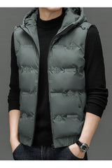 All Over Logo Imported Men's Gilet in Grey