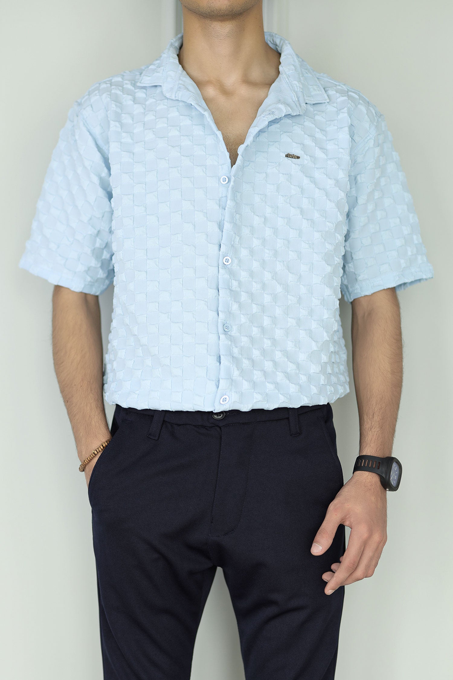 Turbo Puff Structured Pattern Casual Shirt