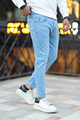 Fresh Feel Turbo Ankle Fit Jeans In Ice Blue