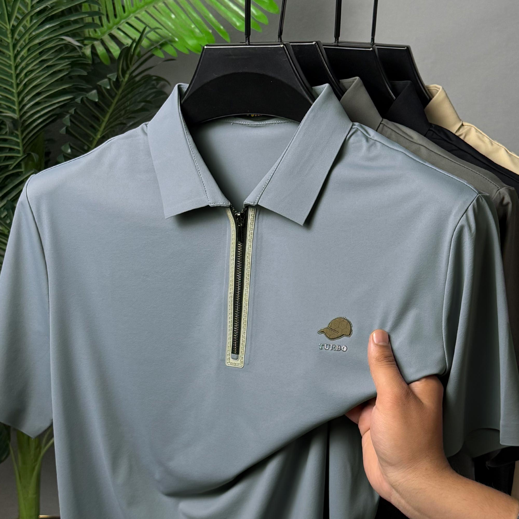 Turbo Embroidered Emblem Polo T-Shirt