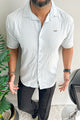 Turbo Textured Relaxed Fit Casual Shirt In Ice Blue