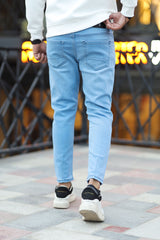 Fresh Feel Turbo Ankle Fit Jeans In Ice Blue