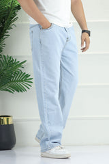 Denim 'Urban Skater' Comfort-Waist Baggy Jeans In Ice Blue
