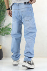 Loose Fit Light Faded Turbo Jeans in Mid Blue