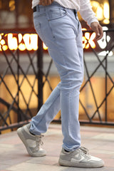 Trendy Slim Fit Turbo Jeans In Ice Blue