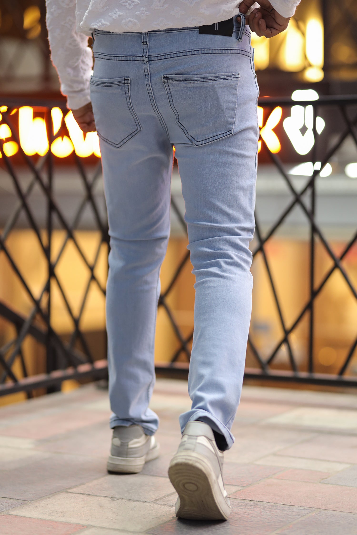 Trendy Slim Fit Turbo Jeans In Ice Blue