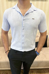 Turbo Artistic Touch Comfort Casual Shirt In Light Blue