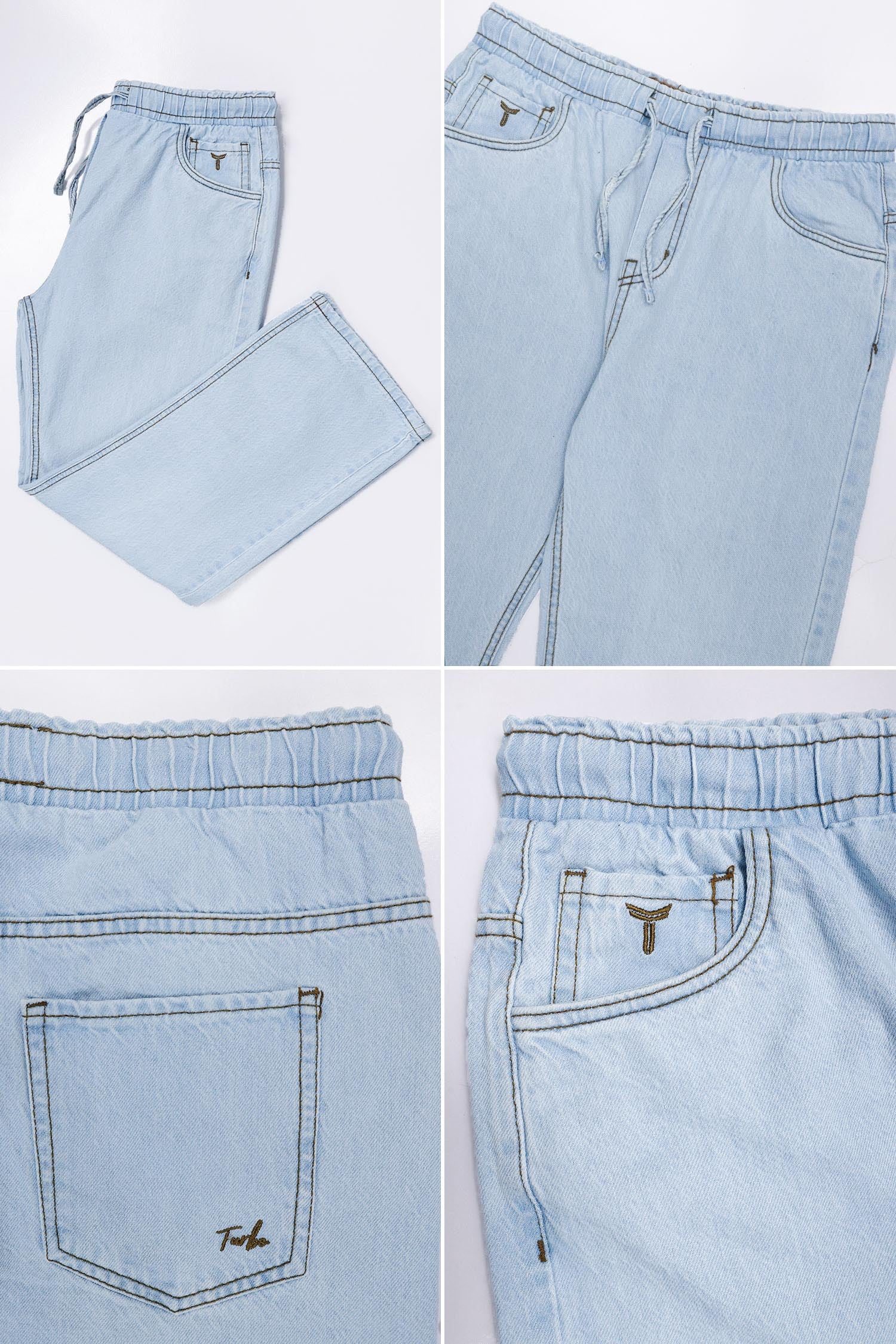 Denim 'Urban Skater' Comfort-Waist Baggy Jeans In Ice Blue