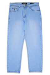 Loose Fit Light Faded Turbo Jeans in Ice Blue