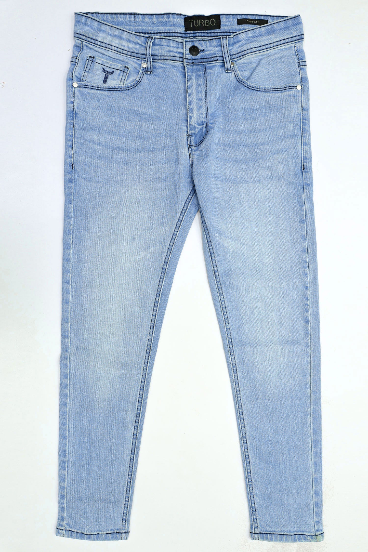 Turbo Ankle Fit Jeans In Ice Blue