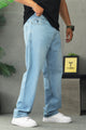 Turbo Classic Mid-Rise Style Denim Jean In Ice Blue