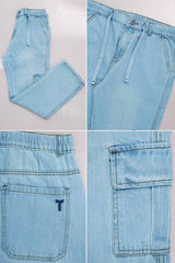 Denim Men's Relaxed Fit Straight Leg Baggy Jeans In Ice Blue