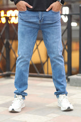 Slim Fit Light Shaded Turbo Jeans In Light Blue