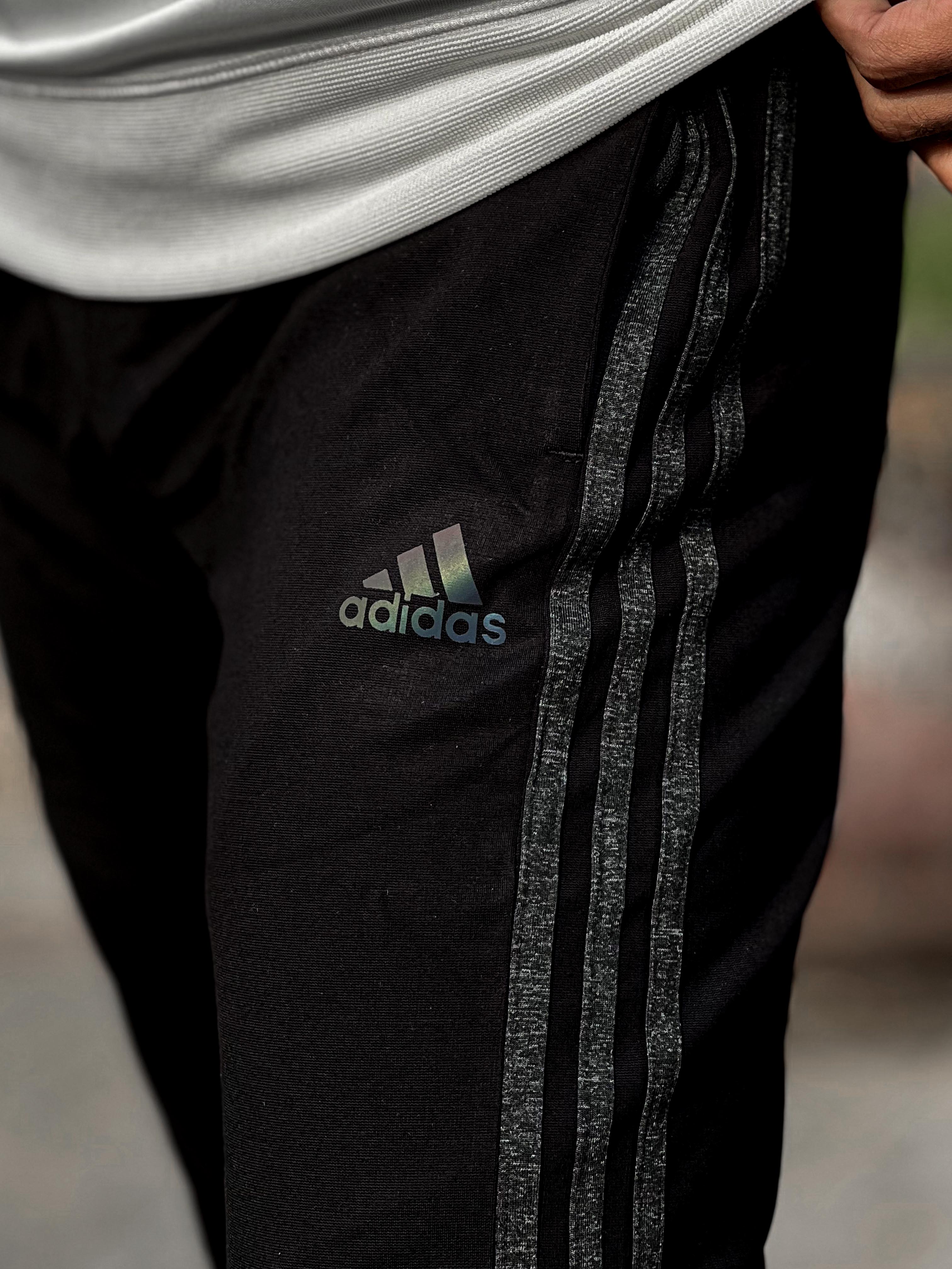 Adds Half Stripes Sports Trouser In Black