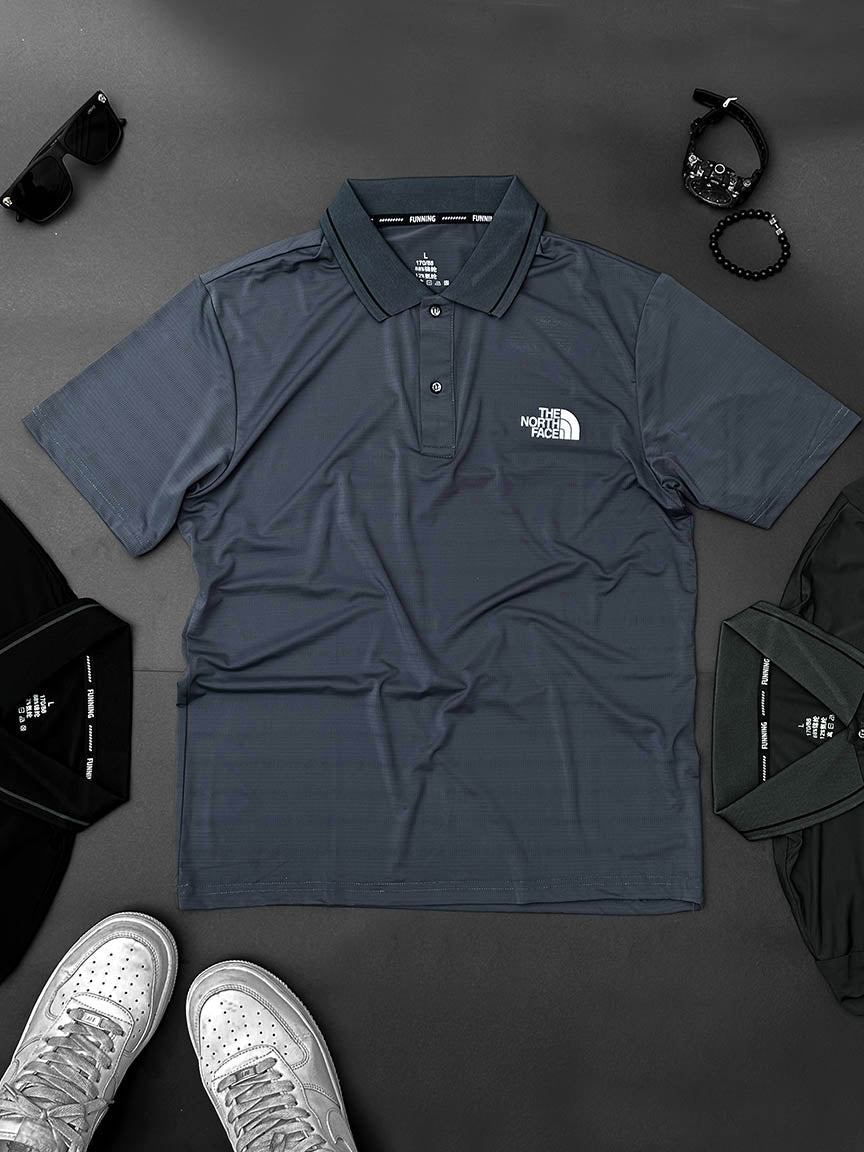 Self Textured Imported Dry Fit Polo In Light Blue