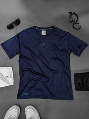 Dry Fit Tee With Reflector Logo In Navy Blue