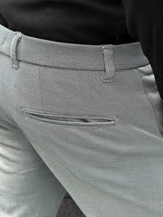Super Elastic Slim Cotton Pant In Grey