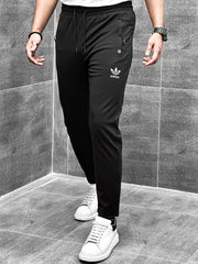 Adds Front Reflector Logo Men Trouser In Black