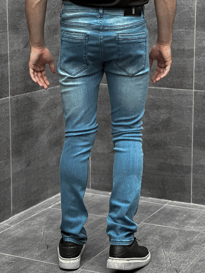 Turbo Slim Fit Jeans in Sky Blue