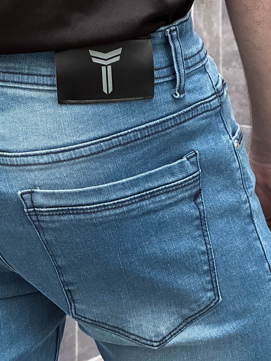 Turbo Slim Fit Jeans in Sky Blue