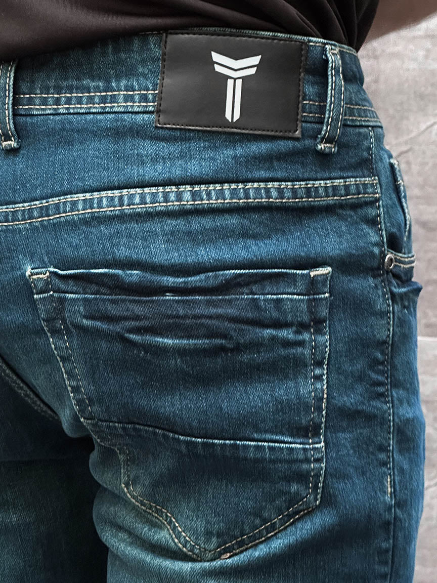 Turbo Pocket Logo Slim Fit Jeans in Dirty Green