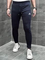 Adds Reflector Logo Men Sports Trouser In Navy Blue