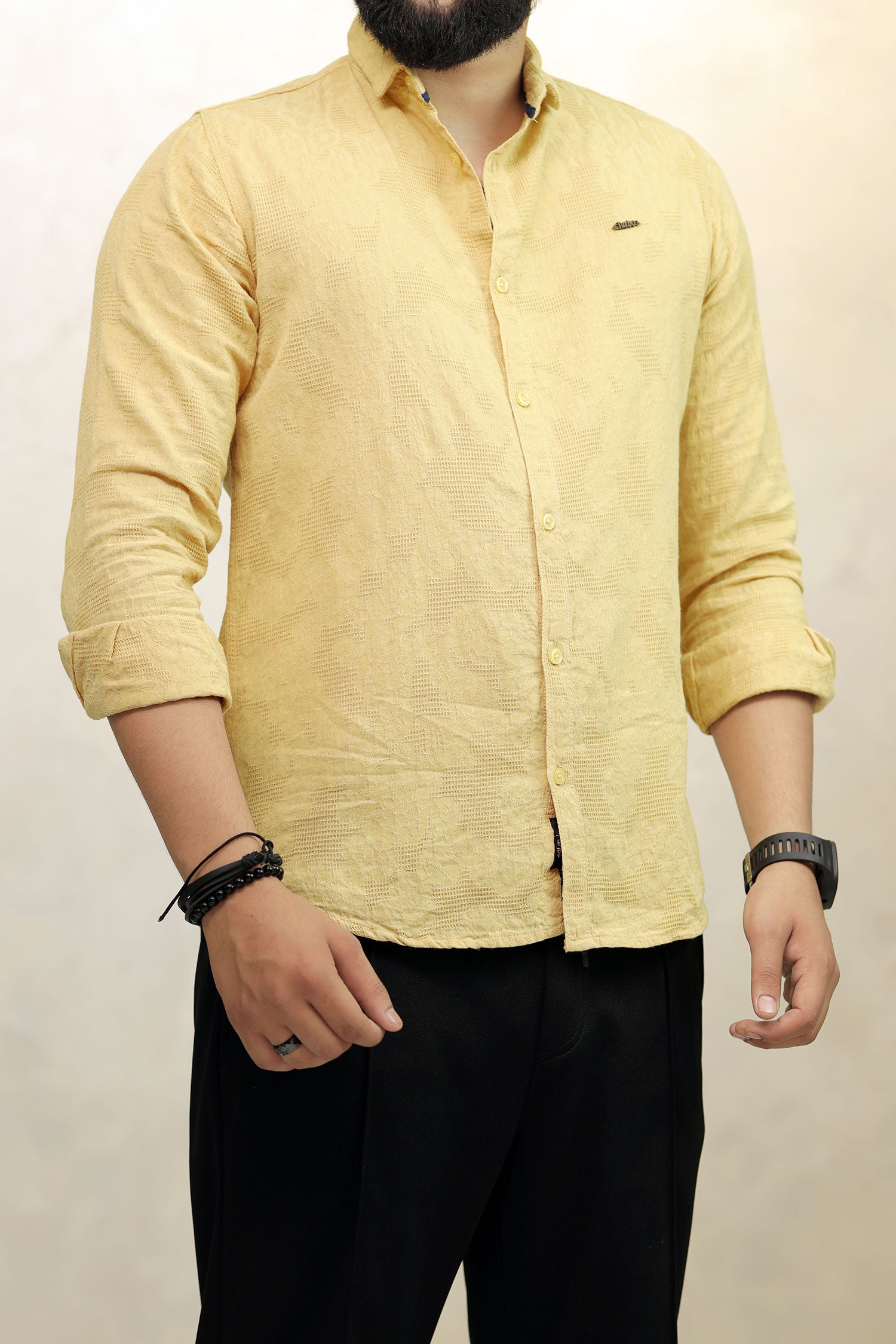 Turbo Vintage Patterend Long Sleeve Cotton Casual Shirt
