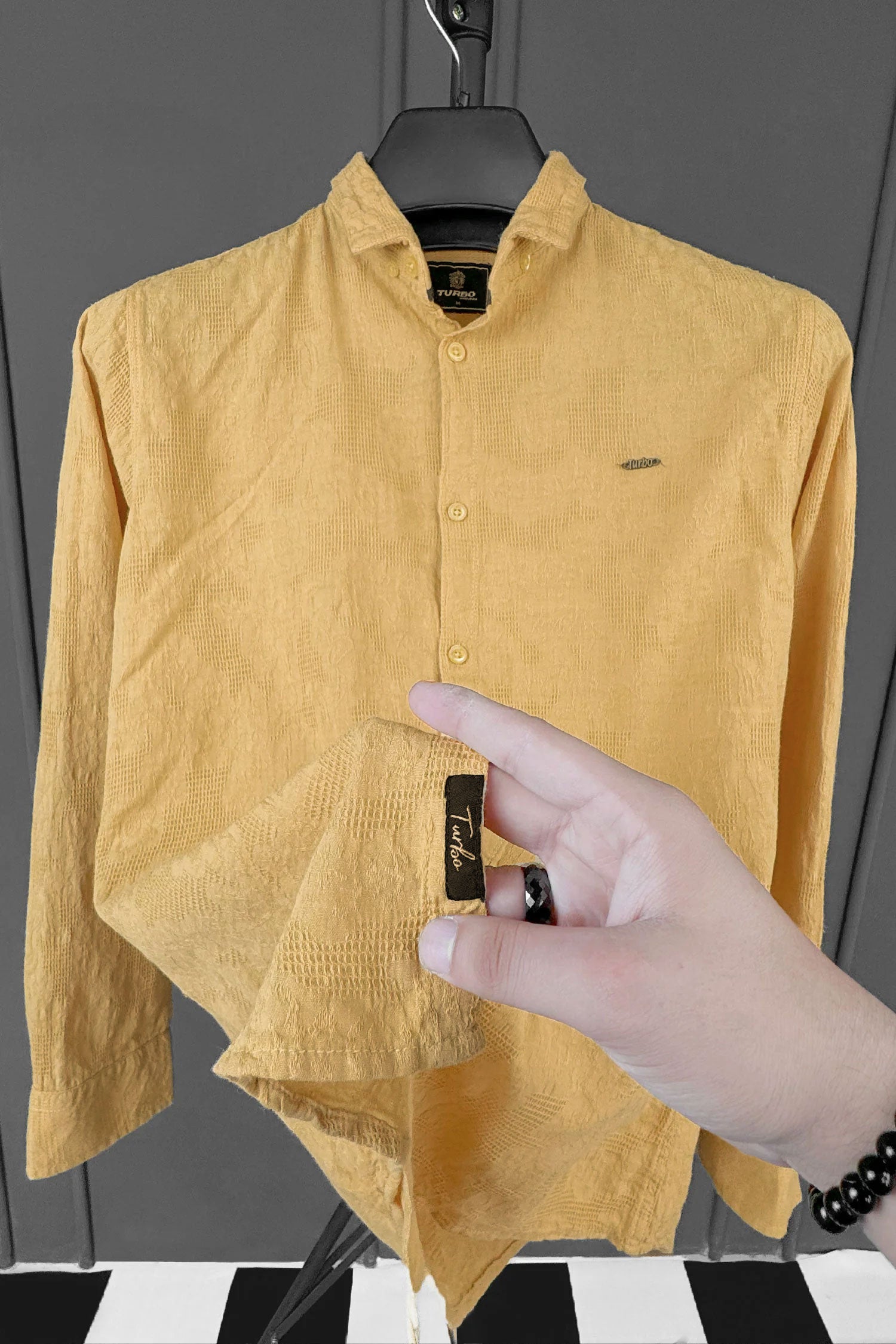 Turbo Vintage Patterend Long Sleeve Cotton Casual Shirt